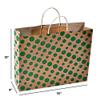 Sapco Polka Dot Gift Paper Bag, Shopping Bag Pack of 10 (15x12x4-Inch, Green) view 3