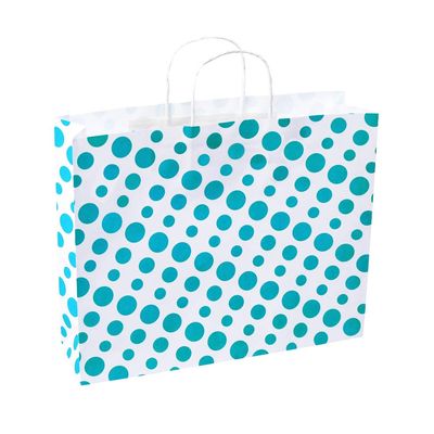 Sapco Polka Dot Gift Paper Carry Bag Pack of 10(Blue)(15x12x4-Inch)
