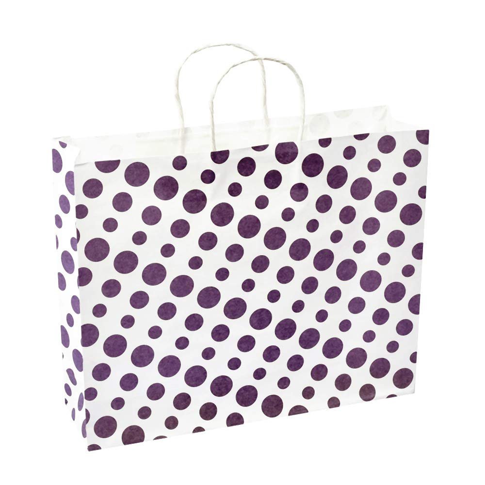 Sapco Polka Dot Gift Paper Carry Bag Pack of 10(Lavender)