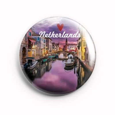 AVI 58mm Regular Size Metal Fridge Magnet Amsterdam Netherlands Purple MR8002108