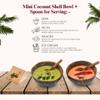 Thenga Artisan Mini Coconut Shell Bowl, 150 ML | Handmade Rustic Dessert & Chutney Bowls with Coconut Shell Spoons | Eco-Friendly Tableware for Serving Sauces, Dips & Snacks (2 Bowls + 2 Spoons Set) view 3
