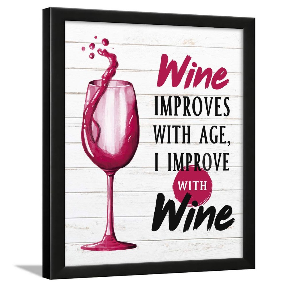 Chaka Chaundh  Bar quotes frame - Wine quotes frame - Bar poster for wall with frame, Quotes on wine - Bar photo frames (14 X 11 Inches)  Composite Wood (white)
