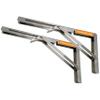 VOLO Heavy Duty Stainless Steel Folding Bracket  8 Inch (200mm) | 150 Kg Load Capacity, Silver Grey, Pack of 2 Pieces | Foldable Wall Shelf Bracket, L Angle Bracket for Fold Down Table with Fittings view 1