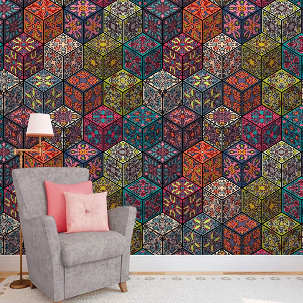 DECOR PRODUCTION Self Adhesive Wallpaper Wall Sticker for Home Decor, Living Room, Bedroom, Hall, Kids Room, Play Room (PVC Vinyl, Water Proof 20 sq.ft) 16x90 Inches Each Strip