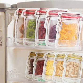 Adaamya KITCHEN MEKARS Jar Bottle Shaped Stand Up Pouch (Pack of 10 - 5 Pack - 500 ml, 5 Pack - 1000 ml)