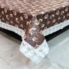 MONKDECOR Brown Leaf Design PVC Printed 6 Seater Table Cover -Design-7 (Size- 54x78 inches) view 2