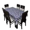 MONKDECOR Blue Flower Design PVC Printed 8 Seater Table Cover -Design-4 (Size- 60x90 inches) view 1
