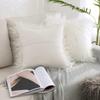 Blue Monkey Soft Luxury Faux Fur Cushion with Filler (Standard Size: 16x16 Inches), (White,1) view 2