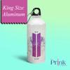 Prink Aluminium Water Bottle, 600ml, Set of 1, White view 2