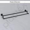 Plantex Premium Aluminium Dual Towel Rod/Bathroom Towel Holder/Towel Hanger/Towel Stand/Bathroom Accessories (24 inch) Black Finish view 2