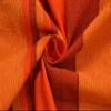 RANGBHAR Handloom Cotton Single Bedsheet Without Pillow Covers, Woven Striped Bedcover, 60 x 90 inch, Orange,210 Threadcount view 3