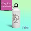 Prink Be Unique Unicorn Printed Aluminium Water Bottle 600ml | Sipper Bottle | Water Bottles | Uniicorn Water Bottle | Printed Sipper Bottles, Pack of 1, White view 2