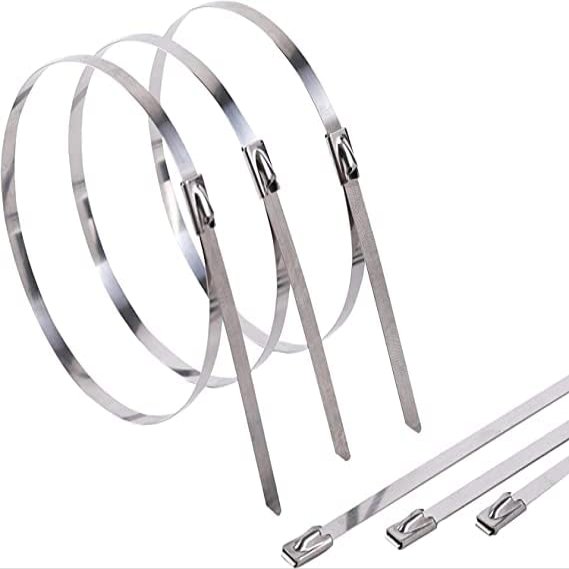 ADD GEAR Stainless Steel (316) Self-Locking Cable Zip Ties Exhaust Wrap Multi-Purpose DIY Locking Cable Metal Zip Ties - (100 mm / 4 inches) (50)