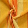 RANGBHAR Handloom Cotton Single Bedsheet Without Pillow Covers, Woven Striped Bedcover, 60 x 90 inch, Yellow,210 TC view 3