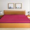 RANGBHAR Handloom Cotton Single Bedsheet Without Pillow Covers, Woven Striped Bedcover, 60 X 90 Inch, Pink,210 TC view 4