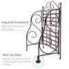 SIMRAN HANDICRAFTS 2-Tier Fordable Wrought And Cast Iron Spice Shelf ?Countertop Rack Kitchen Bathroom Counter Top Storage Organizer (Black), Tiered Shelf view 3