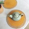JASMEY HOMES Set of 2 Dining Table Mat 30cm Round Mat - Yellow (Single Ring) | Used as Centre Table dcor placemat/House Warming Gifts for New Home view 1