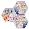 SAF paintings Set of 3 Hexagon Couple Peacock with Flower Pot UV Textured Multi-Effect MDF Painting 17 Inch X 17 Inch SANFHX37SMALL view 1