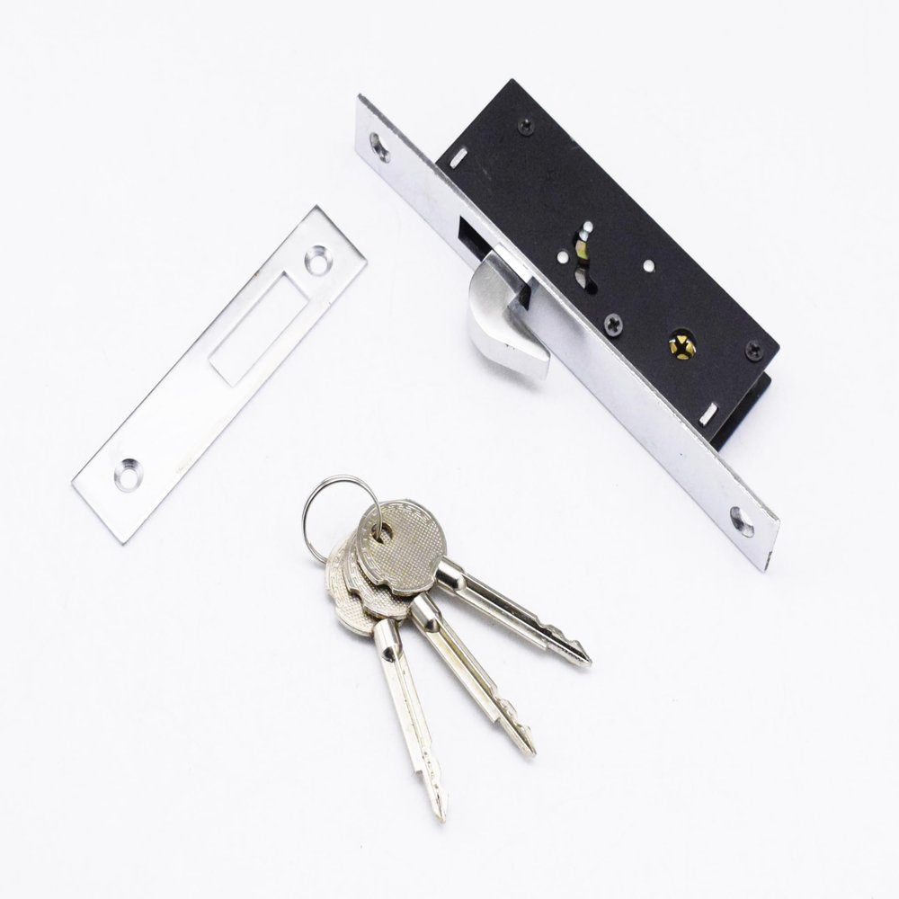 RAB Sliding Lock MS (Iron) for Doors with Security Locking Mechanism and Safety Purpose(Code:- Lock Sliding 4ever, Keys:- 2 Ultra Star Keys) (Pack of:- 1 pcs Lock)