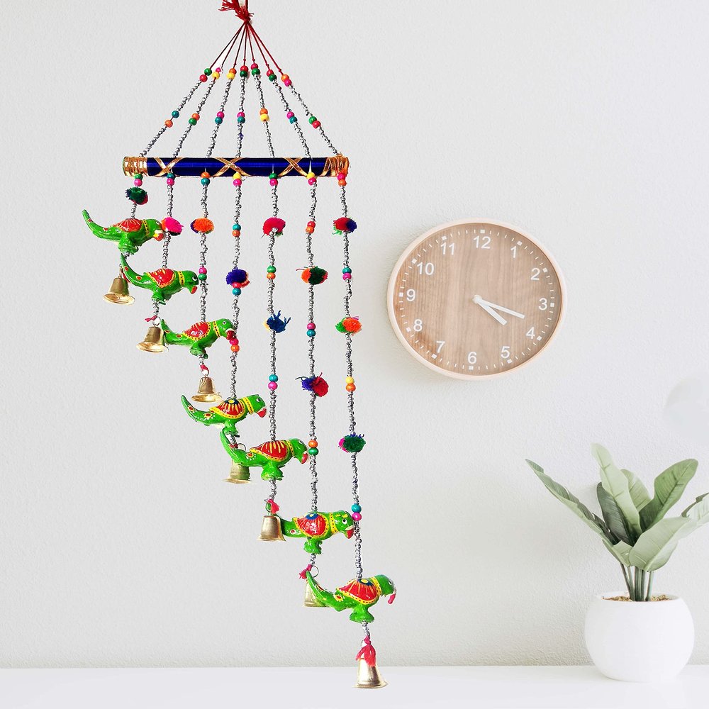 PALPAL Parrot Wind Chimes Handprinted Home Dcor for Office Temple Wall Hangings Set of 1