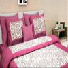 Raj Handicrafts Queen Size Double Bed Sheet with Pillow Covers Pure Cotton Traditional Printed Bedcover (Pink) view 3