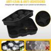 Luvina Ice Cube Trays Silicone Ice Ball Maker with Lid Ice Cube Molds for Whiskey, Reusable and BPA Free Ice Cube Trays Silicone Round Black (1) view 2
