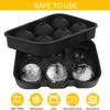 Luvina Ice Cube Trays Silicone Ice Ball Maker with Lid Ice Cube Molds for Whiskey, Reusable and BPA Free Ice Cube Trays Silicone Round Black (1) view 3