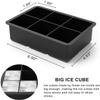 Luvina Ice Cube Trays Silicone, Large Square Ice Cube Molds for Whiskey, Reusable and BPA Free (Ice Cube Trays Square) BLACK (1) view 4