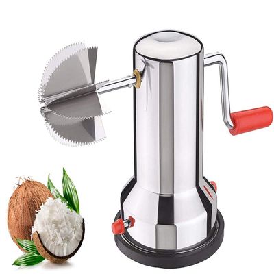 FIZLOZ Stainless Steel Coconut Scraper with Vacuum Base, Coconut Grater Machine, Coconut Crusher Manual Hand Roller, Coconut Chopper for Kitchen, Coconut Scrapper Tool