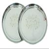 SAGER Stainless Steel Heavy Gauge Dinner Plates with Mirror Finish, Beautiful Lazer Design 12 inch Dia - Set of 2pc view 1