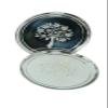 SAGER Stainless Steel Heavy Gauge Dinner Plates with Mirror Finish, Beautiful Lazer Design 12 inch Dia - Set of 2pc view 3