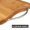 MR BRAND CREATION Kitchen Household Tough & Durable Poly Cutting & Non-Slip Wooden Bamboo Cutting Board with Antibacterial Surface with Premium Stainless Steel Handle, Brown (Wooden, REGULER) view 3