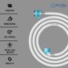 NEW WARE 5 Meter PVC Washing Machine Inlet Hose Pipe | Textile Braided with ABS Connector & Tap Adapter | For Top & Front Load Machines view 4