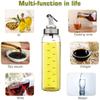 OANGO Borosilicate Olive Oil Dispenser Bottle with Markings, Cruet Stainless Steel Pour Spout, Glass Cooking Oil Vinegar Measuring Dispenser for Kitchen and BBQ, Set of 1, (500ml) view 3
