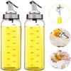 OANGO Borosilicate Olive Oil Dispenser Bottle with Markings, Cruet Stainless Steel Pour Spout, Glass Cooking Oil Vinegar Measuring Dispenser for Kitchen and BBQ, Set of 1, (500ml) view 4