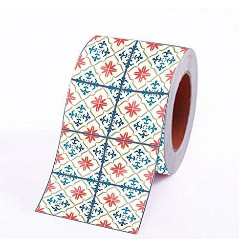 PRINTELLIGENT Vinyl Designer Wall Floor Tile Sticker (500 x 10 cm) Multicolour, (Design 08)