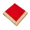 MARSHLAND Red Velvet Pooja Aasan with Golden Border Soft and Smooth Baithak Altar Cloth for God Ideal Puja chowki kapda Mandir assan for Home Culture Festivals Temple Decoration 1 Meter 100 X 100cm view 1