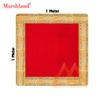 MARSHLAND Red Velvet Pooja Aasan with Golden Border Soft and Smooth Baithak Altar Cloth for God Ideal Puja chowki kapda Mandir assan for Home Culture Festivals Temple Decoration 1 Meter 100 X 100cm view 3