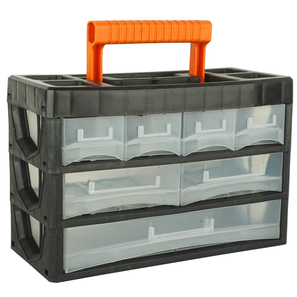BLACK+DECKER BDST73829-8 Small Portable Cabinet for Multi-Purpose Home/Tool Storage with Carry Handle (7 Drawers,Plastic)