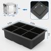VIHAX Ice Cube Trays Silicone Set of 1, Sphere Ice Ball Maker with Lid and Large Square Ice Cube Molds for Whiskey,(Ice Cube Trays Silicone Set of 1) (Square Ice Cube Mold) view 2