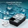 VIHAX Ice Cube Trays Silicone Set of 1, Sphere Ice Ball Maker with Lid and Large Square Ice Cube Molds for Whiskey,(Ice Cube Trays Silicone Set of 1) (Square Ice Cube Mold) view 3