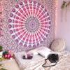 DRAVY HANDICRAFTS Tapestry Mandala Tapestry Wall Hanging Bedsheet Cotton Bedsheet Wall Tapestry Bed Wall Hanging Tapestry (Pink, Twin, Single (84x54 Inches)) view 1