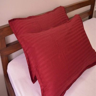 Belive-Me Home Linen Cotton 210 TC Maroon Pillow Covers Set of 2 (17 inch x 27 inch, Maroon, 2 Pieces)