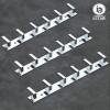 iSTAR 6 Pin Bathroom Cloth Hooks Hanger Wall Bedroom Bathroom Robe Hooks Rail for Hanging Keys,Clothes,Towel Steel Hook (Pack of 3, Silver), Aluminium view 3