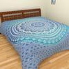 DRAVY HANDICRAFTS Cotton Mandala Ombre Tapestry Wall Hanging Bedsheet (Blue, Twin , 84x54 Inches) view 2