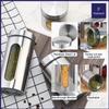 Femora Oval Shape Glass Window Jars |Steel Body See Through Window Jar | 1 Year Warranty | Airtght | Jars for Snacks, Fry Food, Masala, Spice, Pickles, Cookies | 1300 ML | Set Of 1 | Silver view 2