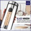 Femora Oval Shape Glass Window Jars |Steel Body See Through Window Jar | 1 Year Warranty | Airtght | Jars for Snacks, Fry Food, Masala, Spice, Pickles, Cookies | 1300 ML | Set Of 1 | Silver view 4