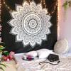 Jiya Murti Arts Mandala Tapestry Wall Hanging Cotton Bedsheet (Black, 84x54 Inches) view 1