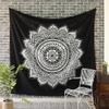 Jiya Murti Arts Mandala Tapestry Wall Hanging Cotton Bedsheet (Black, 84x54 Inches) view 2