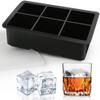 DENSITY COLLECTION Ice Cube Tray Silicone Ice Cube Tray Big Size Ice Cube Molds for Whiskey&Cocktails,Keep Drinks Chilled,Reusable & BPA Free Size (4.5 x 6.5Inch,Cube -2 x 2 Inch)(Square 6 Grid Tray) view 1